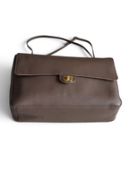 Chanel 26S CF Maxi Large Flap Bag in Taupe Grained Leather with Gold-Tone Hardware - Detail View 3