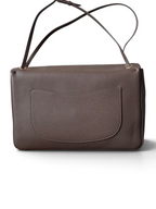 Chanel 26S CF Maxi Large Flap Bag in Taupe Grained Leather with Gold-Tone Hardware - Detail View 4