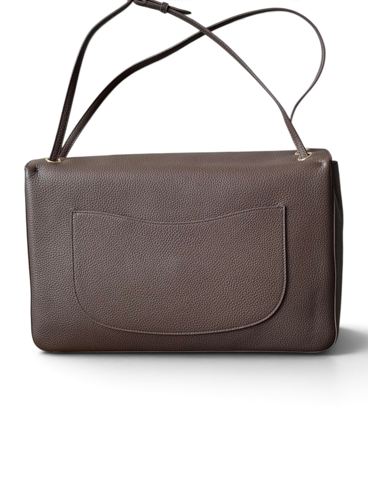 Chanel 26S CF Maxi Large Flap Bag in Taupe Grained Leather with Gold-Tone Hardware - Detail View 4