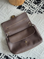 Chanel 26S CF Maxi Large Flap Bag in Taupe Grained Leather with Gold-Tone Hardware - Detail View 6