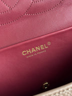 Chanel 26S CF Maxi Small Flap Bag in Taupe Grained Leather with Gold-Tone Hardware - Detail View 9
