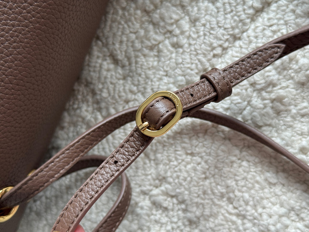 Chanel 26S CF Maxi Small Flap Bag in Taupe Grained Leather with Gold-Tone Hardware - Detail View 5