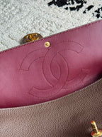 Chanel 26S CF Maxi Small Flap Bag in Taupe Grained Leather with Gold-Tone Hardware - Detail View 8