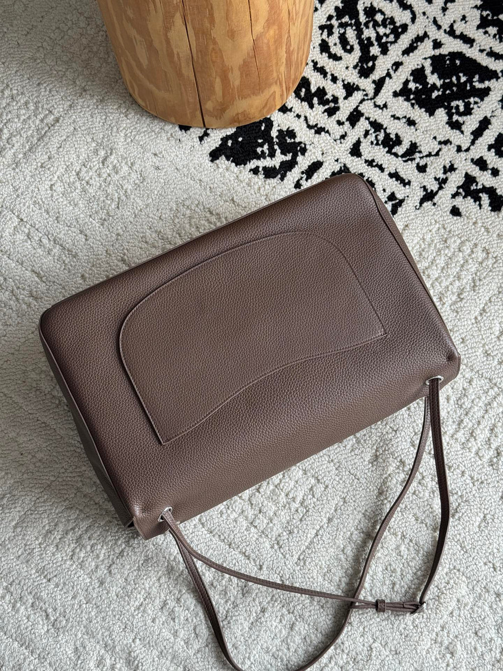 Chanel 26S CF Maxi Large Flap Bag in Taupe Grained Leather with Silver-Tone Hardware - Detail View 4