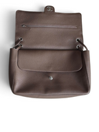 Chanel 26S CF Maxi Large Flap Bag in Taupe Grained Leather with Silver-Tone Hardware - Detail View 5