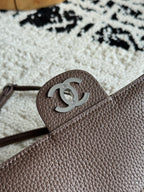Chanel 26S CF Maxi Large Flap Bag in Taupe Grained Leather with Silver-Tone Hardware - Detail View 6