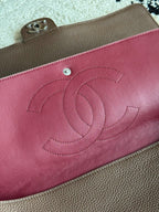 Chanel 26S CF Maxi Large Flap Bag in Taupe Grained Leather with Silver-Tone Hardware - Detail View 7