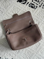 Chanel 26S CF Maxi Small Flap Bag in Taupe Grained Leather with Silver-Tone Hardware - Detail View 5