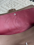 Chanel 26S CF Maxi Small Flap Bag in Taupe Grained Leather with Silver-Tone Hardware - Detail View 7