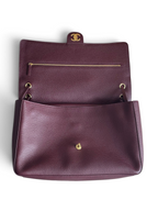 Chanel 26S CF Maxi Large Flap Bag in Burgundy Grained Leather with Gold-Tone Hardware - Detail View 5