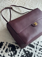 Chanel 26S CF Maxi Large Flap Bag in Burgundy Grained Leather with Gold-Tone Hardware - Detail View 2
