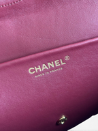 Chanel 26S CF Maxi Large Flap Bag in Burgundy Grained Leather with Gold-Tone Hardware - Detail View 9