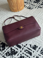 Chanel 26S CF Maxi Large Flap Bag in Burgundy Grained Leather with Gold-Tone Hardware - Detail View 3