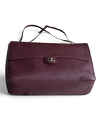 Chanel 26S CF Maxi Large Flap Bag in Burgundy Grained Leather with Silver-Tone Hardware - Detail View 3