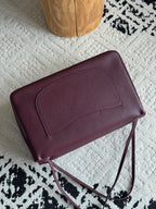 Chanel 26S CF Maxi Large Flap Bag in Burgundy Grained Leather with Silver-Tone Hardware - Detail View 4