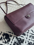 Chanel 26S CF Maxi Large Flap Bag in Burgundy Grained Leather with Silver-Tone Hardware - Detail View 2