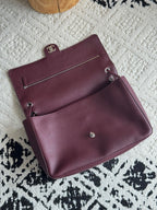 Chanel 26S CF Maxi Large Flap Bag in Burgundy Grained Leather with Silver-Tone Hardware - Detail View 5