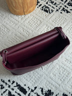 Chanel 26S CF Maxi Large Flap Bag in Burgundy Grained Leather with Silver-Tone Hardware - Detail View 7