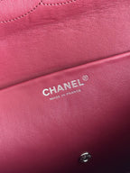 Chanel 26S CF Maxi Large Flap Bag in Burgundy Grained Leather with Silver-Tone Hardware - Detail View 9