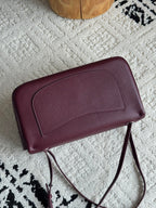 Chanel 26S CF Maxi Small Flap Bag in Burgundy Grained Leather with Silver-Tone Hardware - Detail View 4