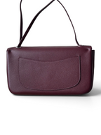 Chanel 26S CF Maxi Small Flap Bag in Burgundy Grained Leather with Silver-Tone Hardware - Detail View 4