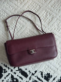 Chanel 26S CF Maxi Small Flap Bag in Burgundy Grained Leather with Silver-Tone Hardware - Front View