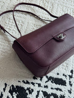 Chanel 26S CF Maxi Small Flap Bag in Burgundy Grained Leather with Silver-Tone Hardware - Detail View 2