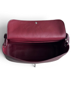 Chanel 26S CF Maxi Small Flap Bag in Burgundy Grained Leather with Silver-Tone Hardware - Detail View 8