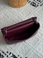 Chanel 26S CF Maxi Small Flap Bag in Burgundy Grained Leather with Silver-Tone Hardware - Detail View 7