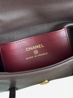 Chanel 26P Preppy Coco Mini Bag in Dark Brown Caviar Leather - Detail View 9