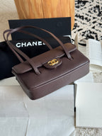 Chanel 26P Preppy Coco Mini Bag in Dark Brown Caviar Leather - Detail View 5
