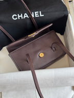 Chanel 26P Preppy Coco Mini Bag in Dark Brown Caviar Leather - Detail View 8