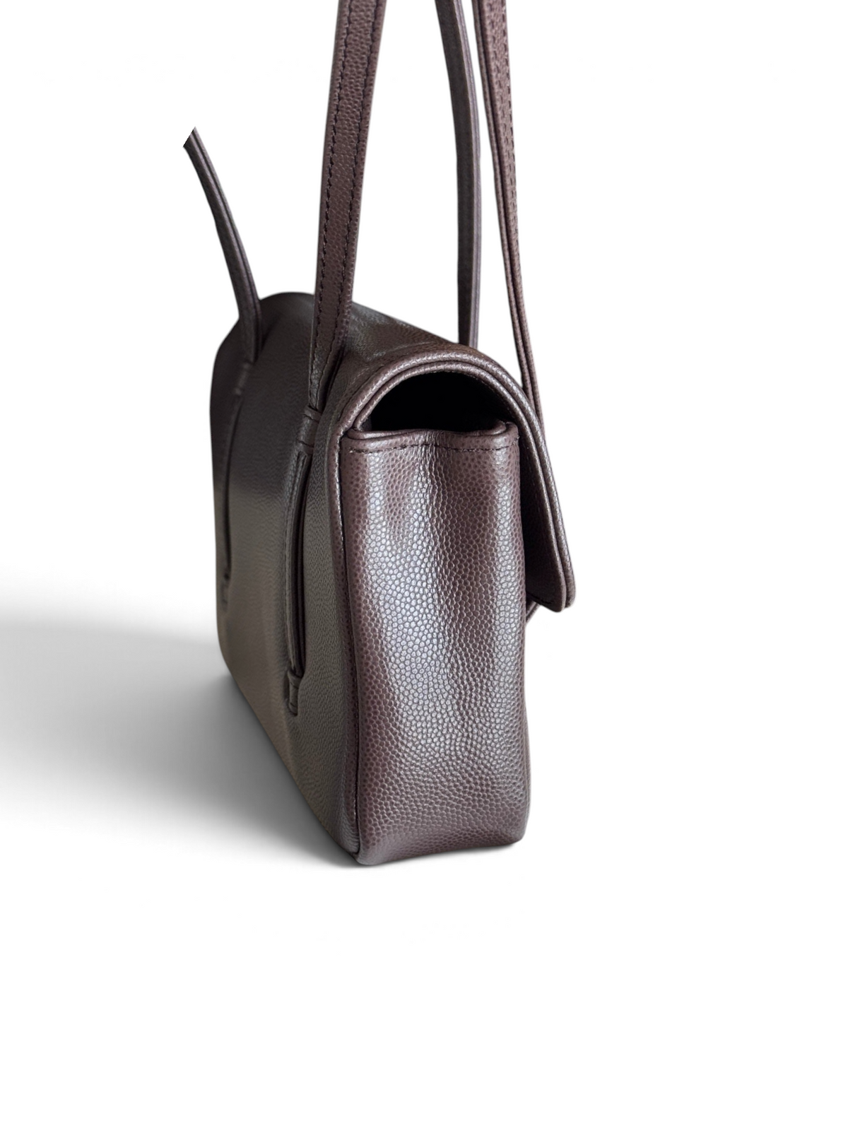 Chanel 26P Preppy Coco Mini Bag in Dark Brown Caviar Leather - Detail View 4