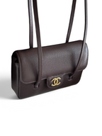 Chanel 26P Preppy Coco Mini Bag in Dark Brown Caviar Leather - Detail View 3