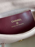 Preppy Coco Mini Bag in Pink Caviar Leather