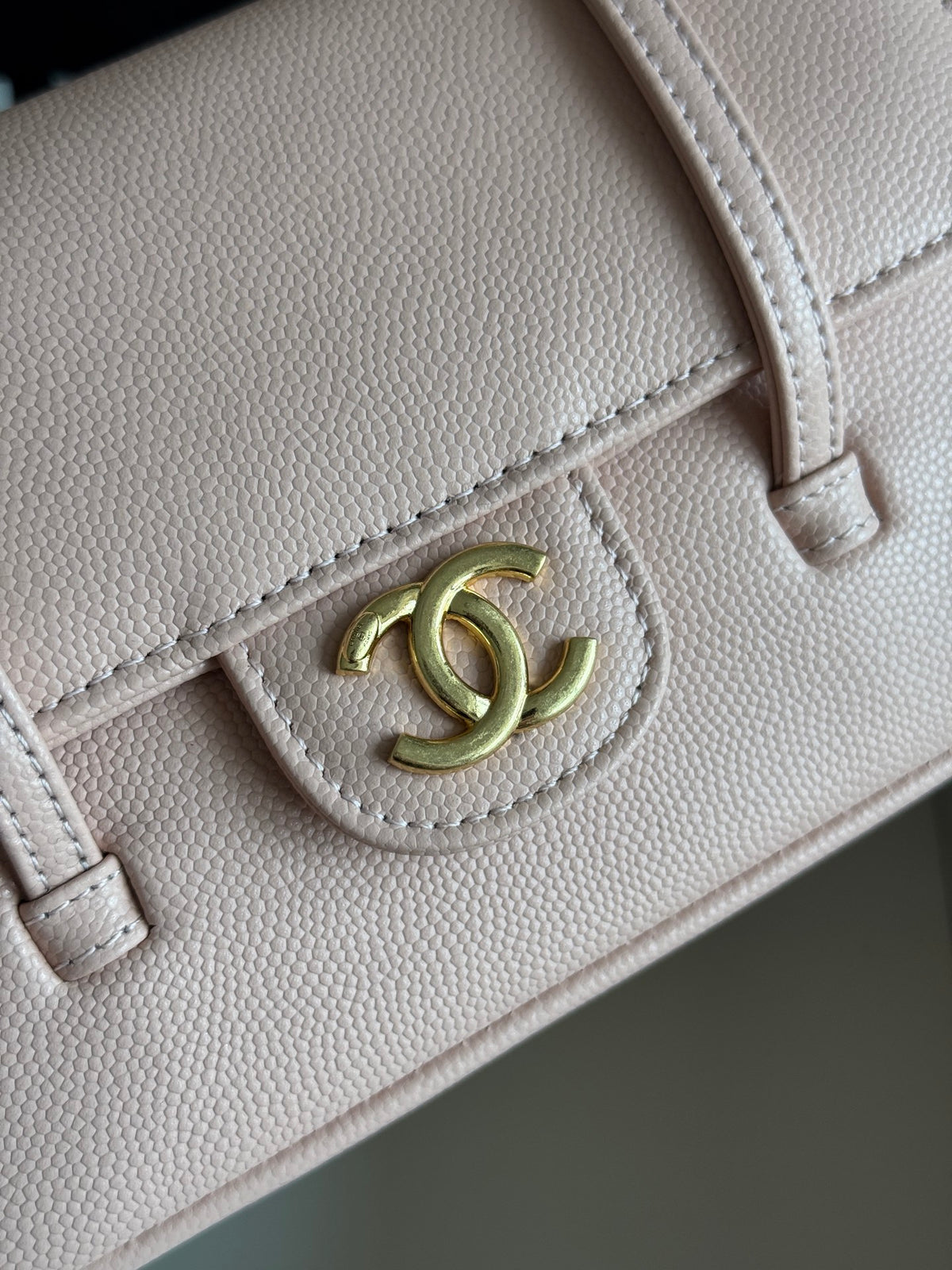 Preppy Coco Mini Bag in Pink Caviar Leather