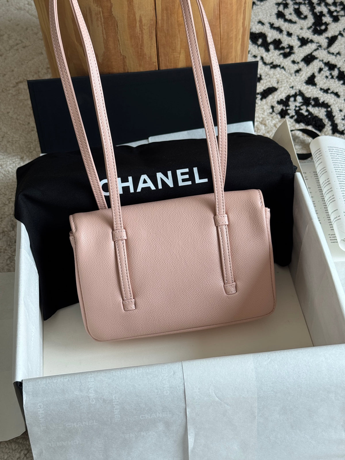 Preppy Coco Mini Bag in Pink Caviar Leather