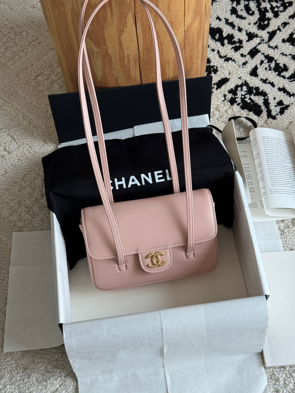 Preppy Coco Mini Bag in Pink Caviar Leather
