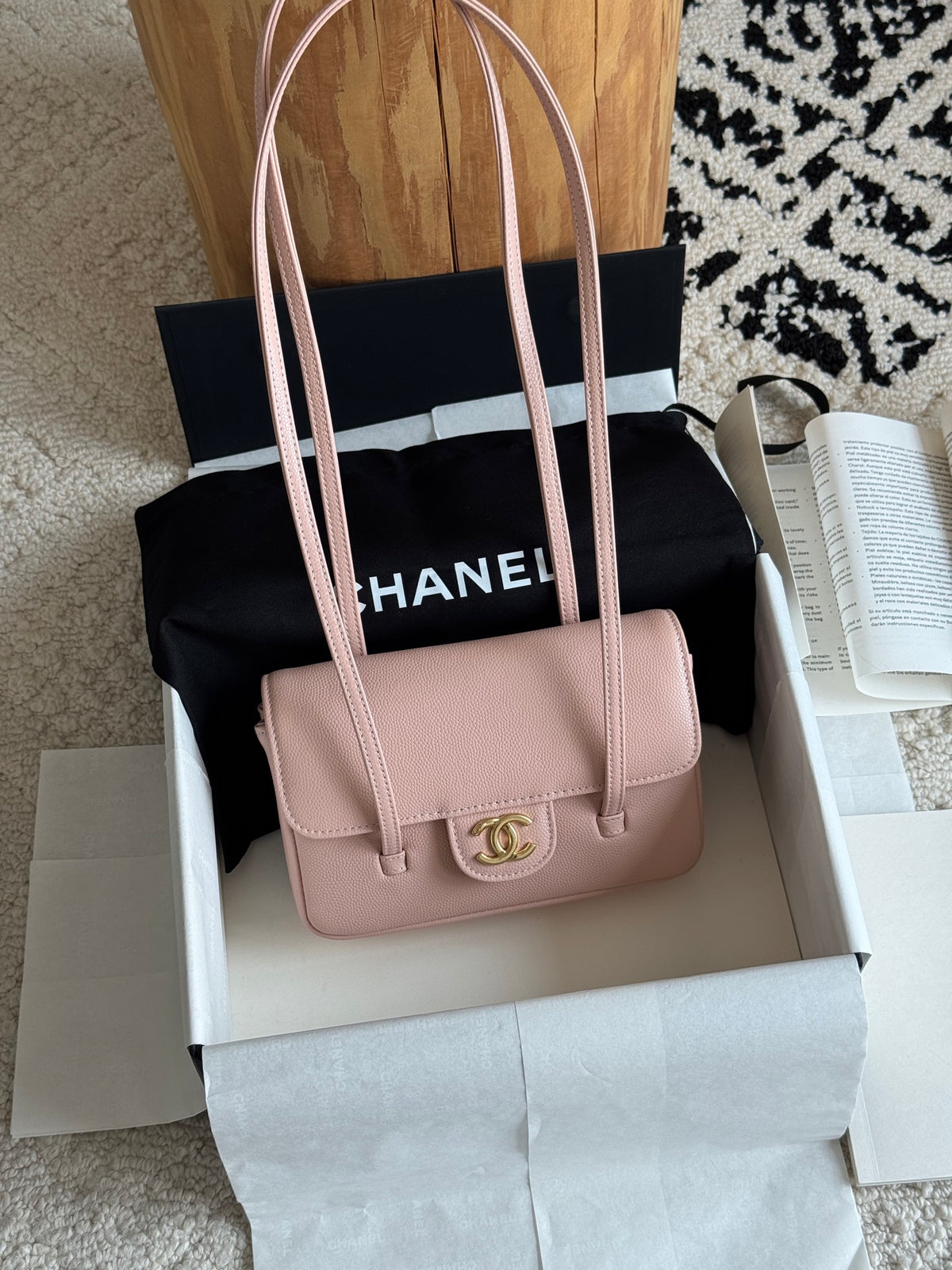 Preppy Coco Mini Bag in Pink Caviar Leather