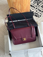Chanel 26P Preppy Coco Small Bag in Burgundy Caviar Leather - Front View
