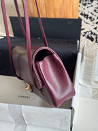 Chanel 26P Preppy Coco Small Bag in Burgundy Caviar Leather - Detail View 5