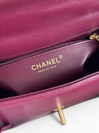 Chanel 26P Preppy Coco Small Bag in Burgundy Caviar Leather - Detail View 9
