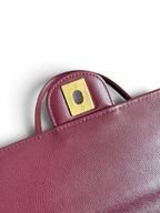 Chanel 26P Preppy Coco Small Bag in Burgundy Caviar Leather - Detail View 7