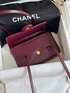 Preppy Coco Mini Bag in Burgundy Caviar Leather