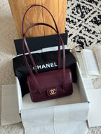 Preppy Coco Mini Bag in Burgundy Caviar Leather