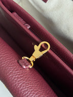 26S Small Shopping Bag in Dark Burgundy Grained Calfskin