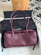 26S Small Shopping Bag in Dark Burgundy Grained Calfskin