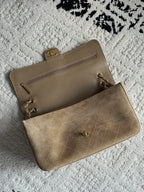 26S Maxi Flap Bag in Dark Beige Suede Calfskin