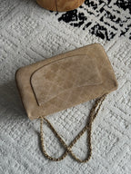 26S Maxi Flap Bag in Dark Beige Suede Calfskin