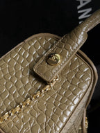 Crocodile-Embossed Bowling Top Handle Bag 23cm - View 6